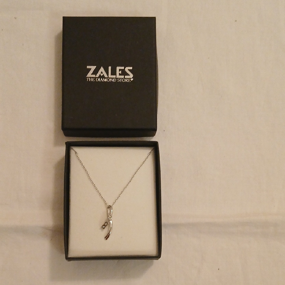 Awareness Zales Silver Diamond Pendant Necklace